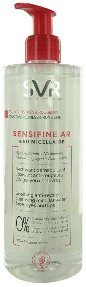 SVR SENSIFINE AR EAU MICELLAIRE, valomasis micelinis vanduo jautriai, rausti linkusiai odai, 400 ml