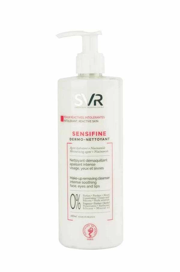 SVR Dermo-Nettoyant cleanser Sensifine nenuplaunamas makiažo valiklis itin jautriai veido odai,, 400 ml