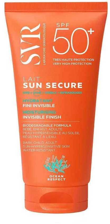 SVR Sun Secure Lait SPF50+ drėkinamasis apsauginis pienelis nuo saulės veidui ir kūnui, 100 ml
