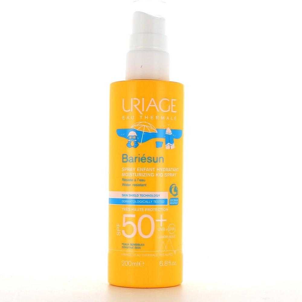 Uriage Bariésun Moisturizing Kid Purškiklis SPF 50+ drėkinamasis veido ir kūno purškiklis nuo saulės vaikams, 200 ml