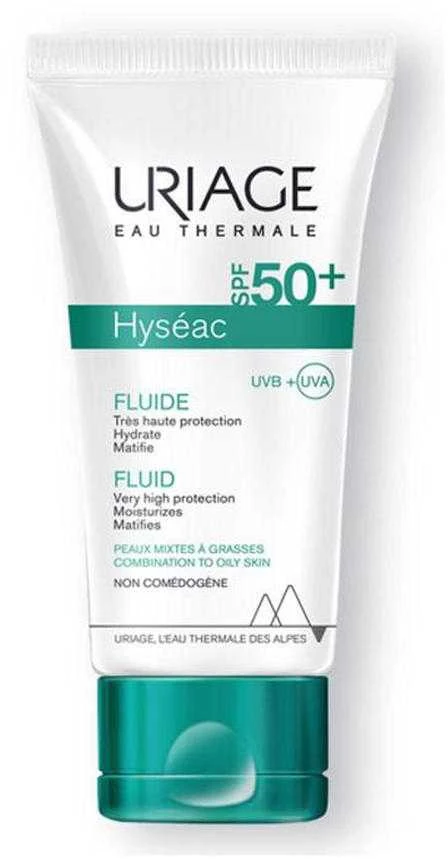 Uriage Hyseac Fluid SPF 50+ drėkinamasis apsauginis fluidas mišriai / riebiai veido odai, 50 ml