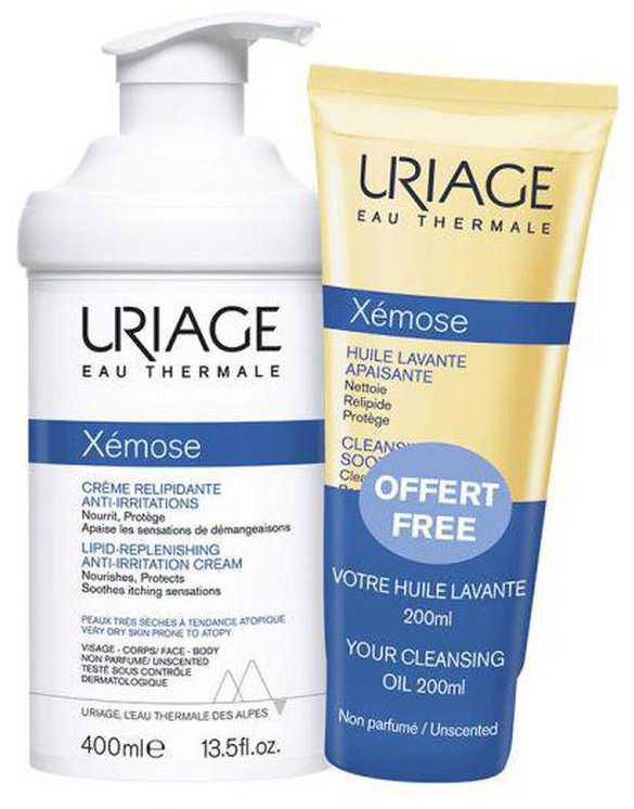 Uriage Xémose Lipo Jauninamasis Anti Irritation Kreminis, 500 ml Set 2 Pieces