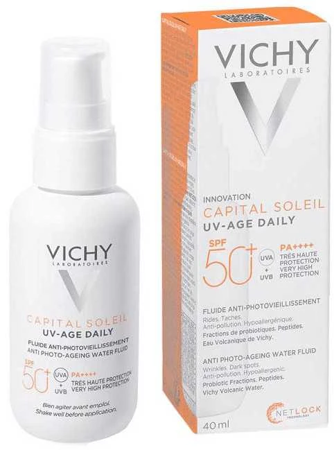 Apsauginis veido fluidas nuo saulės Vichy Capital Soleil UV-Age Daily Tinted SPF50, 40 ml