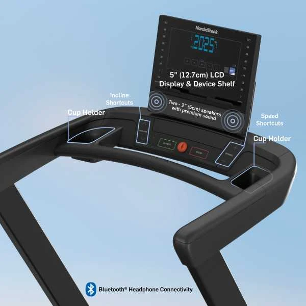 NordicTrack T Series 7 ekrano ir valdymo pulto schema