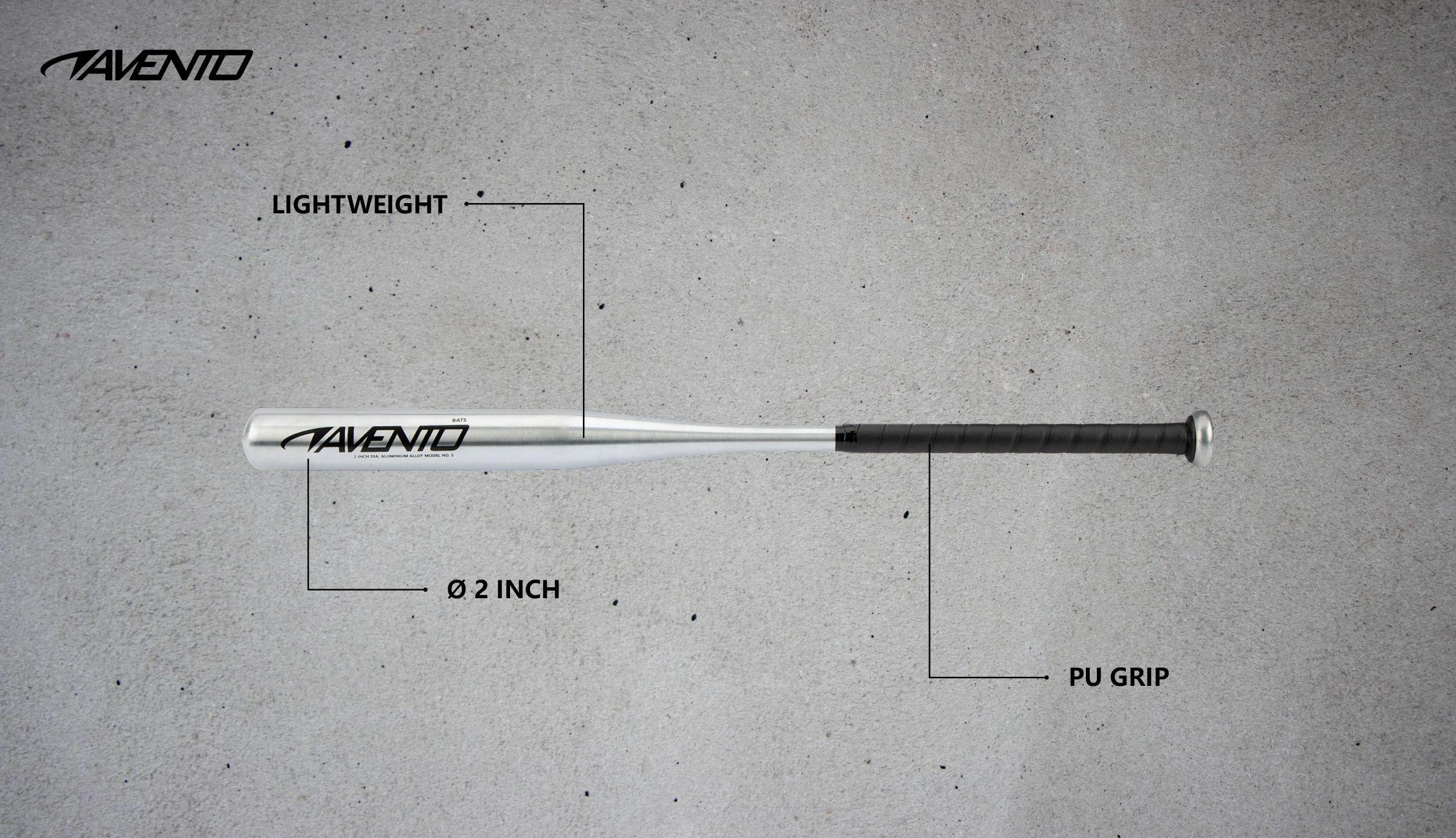 Beisbolo lazda aliumin AVENTO 47AC 70cm Sidabrinis