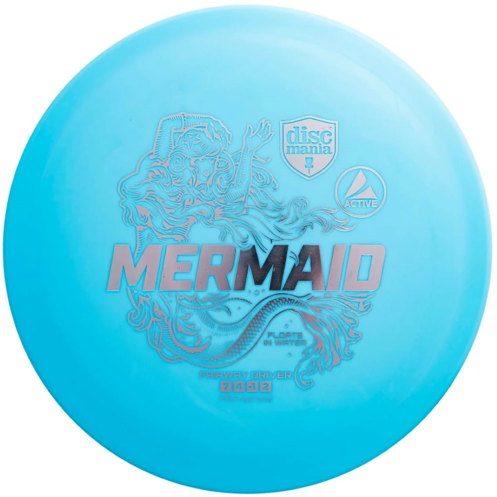 Blue Diskgolfo diskas Fairway Driver MERMAID Active neskęstantis Light Mėlyna