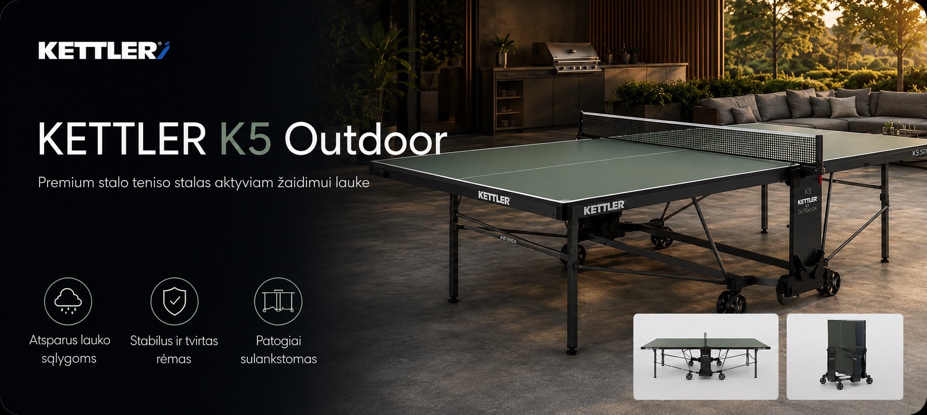 Teniso stalas outdoor 5mm KETTLER K5 aprašymas - Prekės nuotrauka