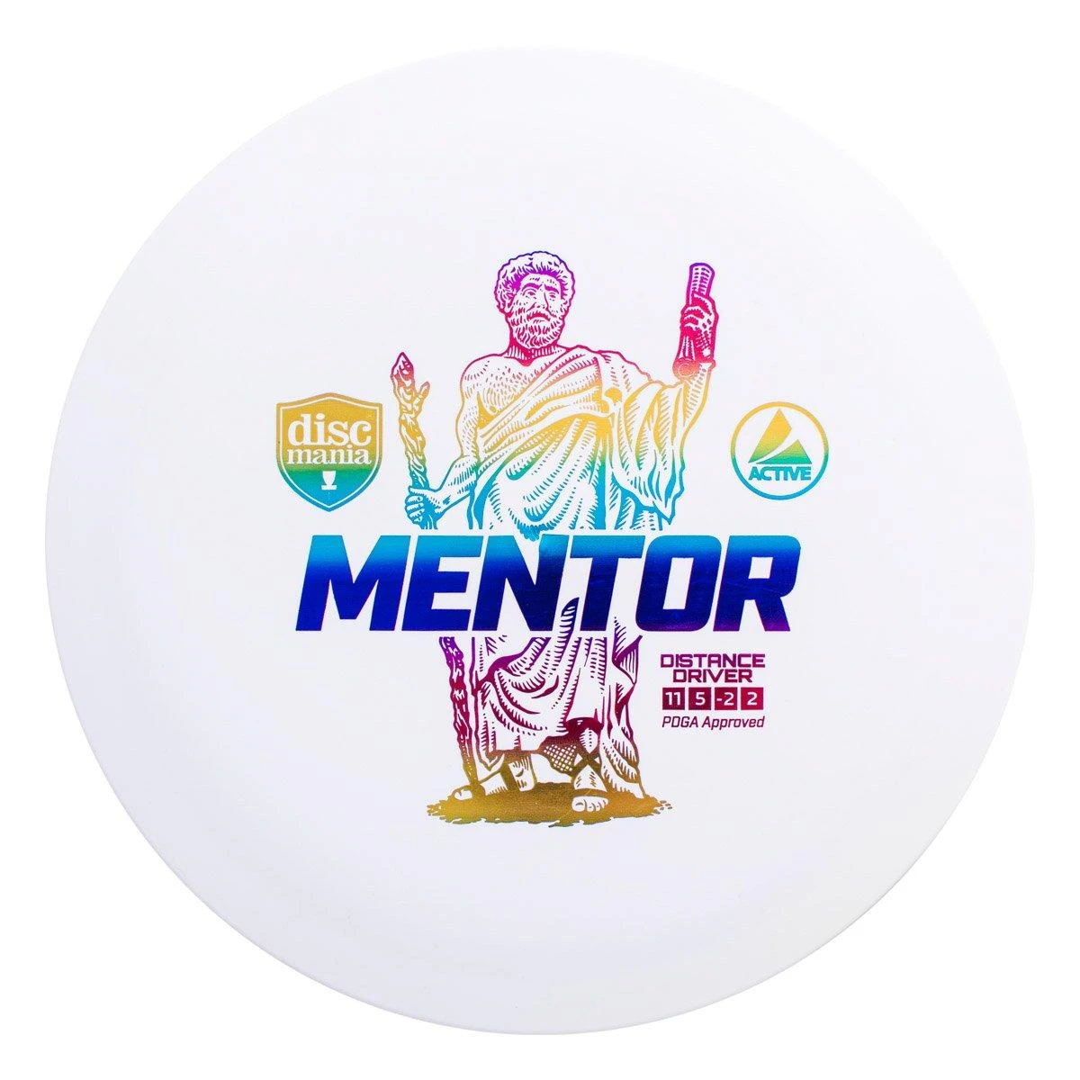 Discmania Diskgolfo diskas Distance Driver MENTOR Active Baltas