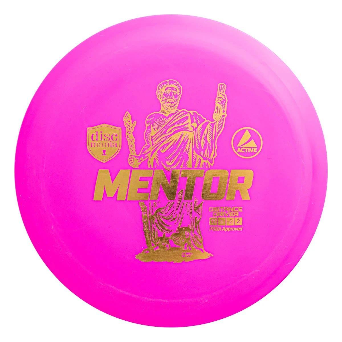 Pink Rožinė Diskgolfo diskas Distance Driver MENTOR Active Rožinė