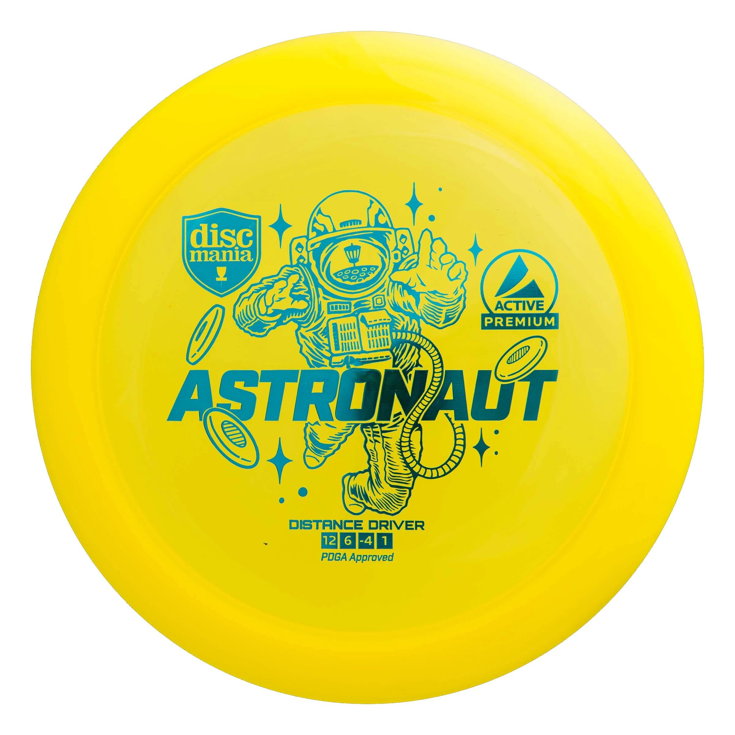 Discmania Diskgolfo diskas Distance Driver ASTRONAUT Active Premium Geltona