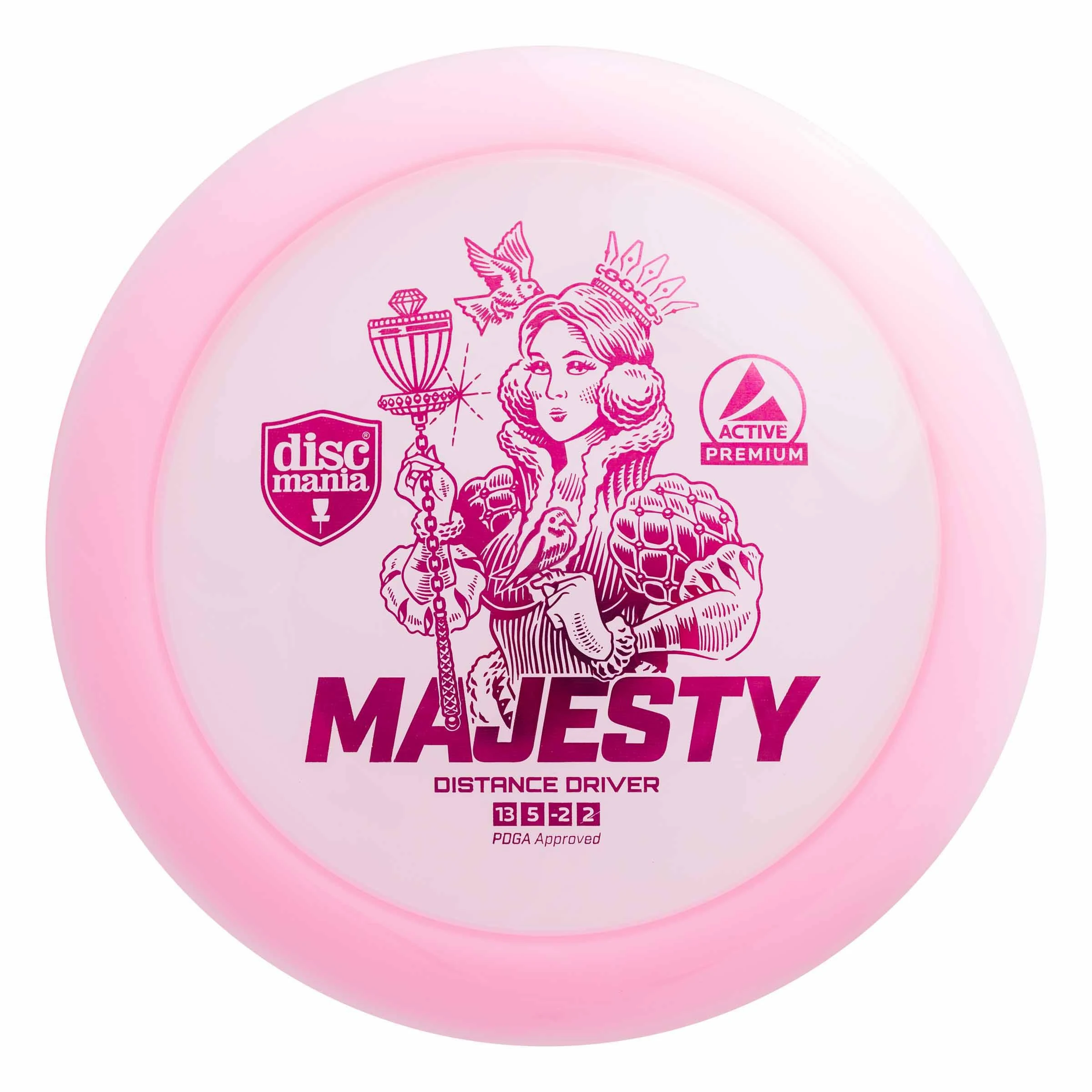Discmania Rožinė Diskgolfo diskas Distance Driver MAJESTY Active Premium Rožinė