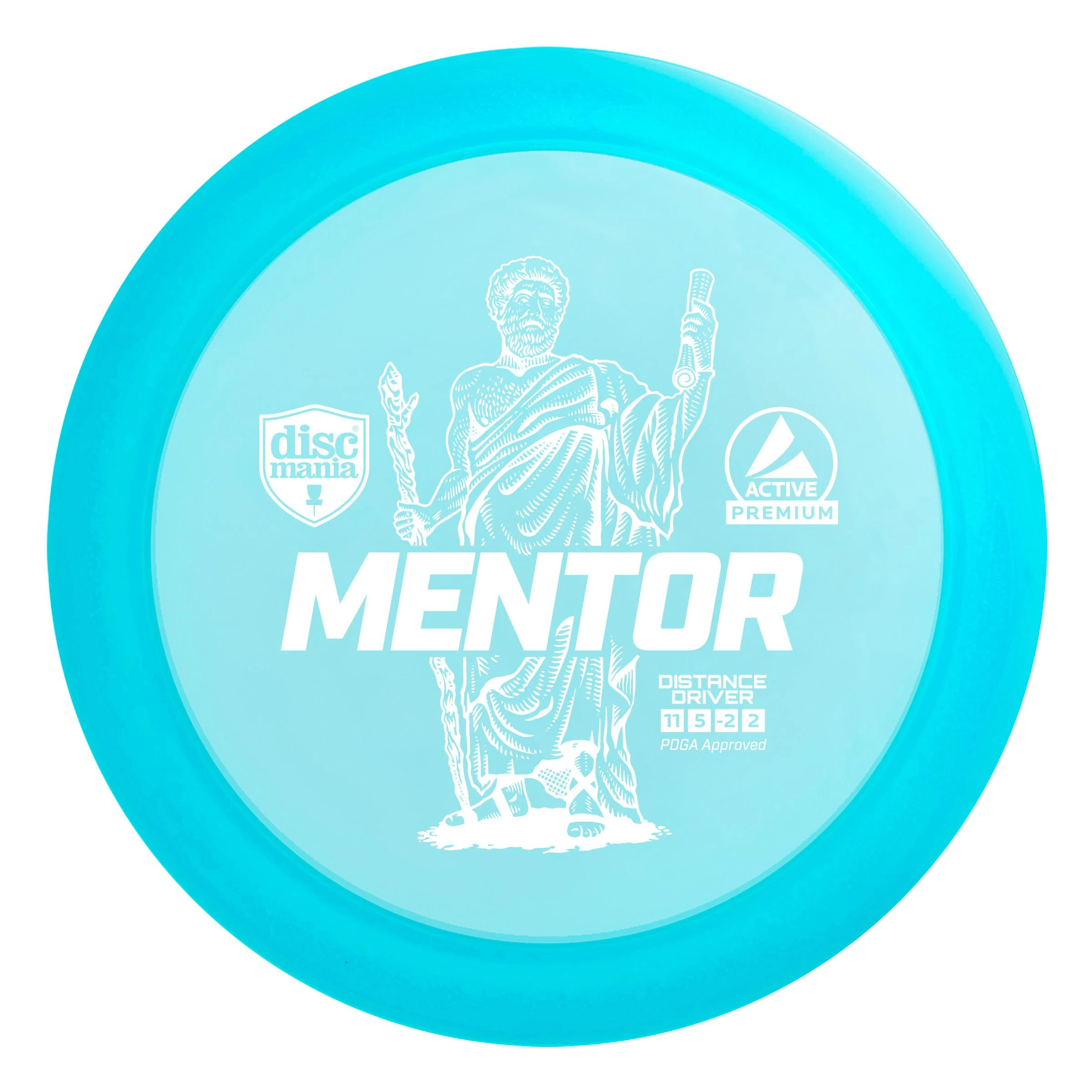 Discmania Mėlyna Diskgolfo diskas Distance Driver MENTOR Active Premium Mėlyna