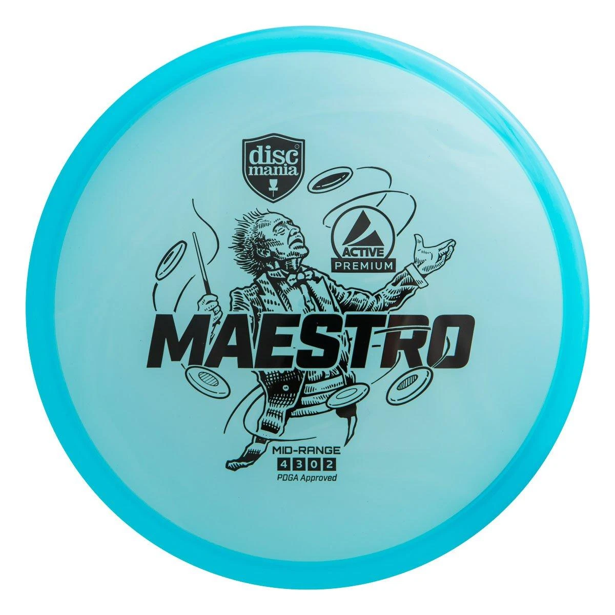 Discmania Mėlyna Diskgolfo diskas Midrange Driver MAESTRO Active Premium Mėlyna