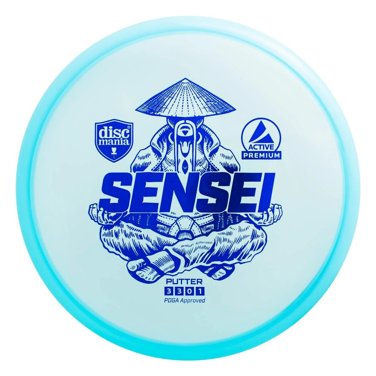 Discmania Mėlyna Diskgolfo diskas Putter SENSEI Active Premium Mėlyna