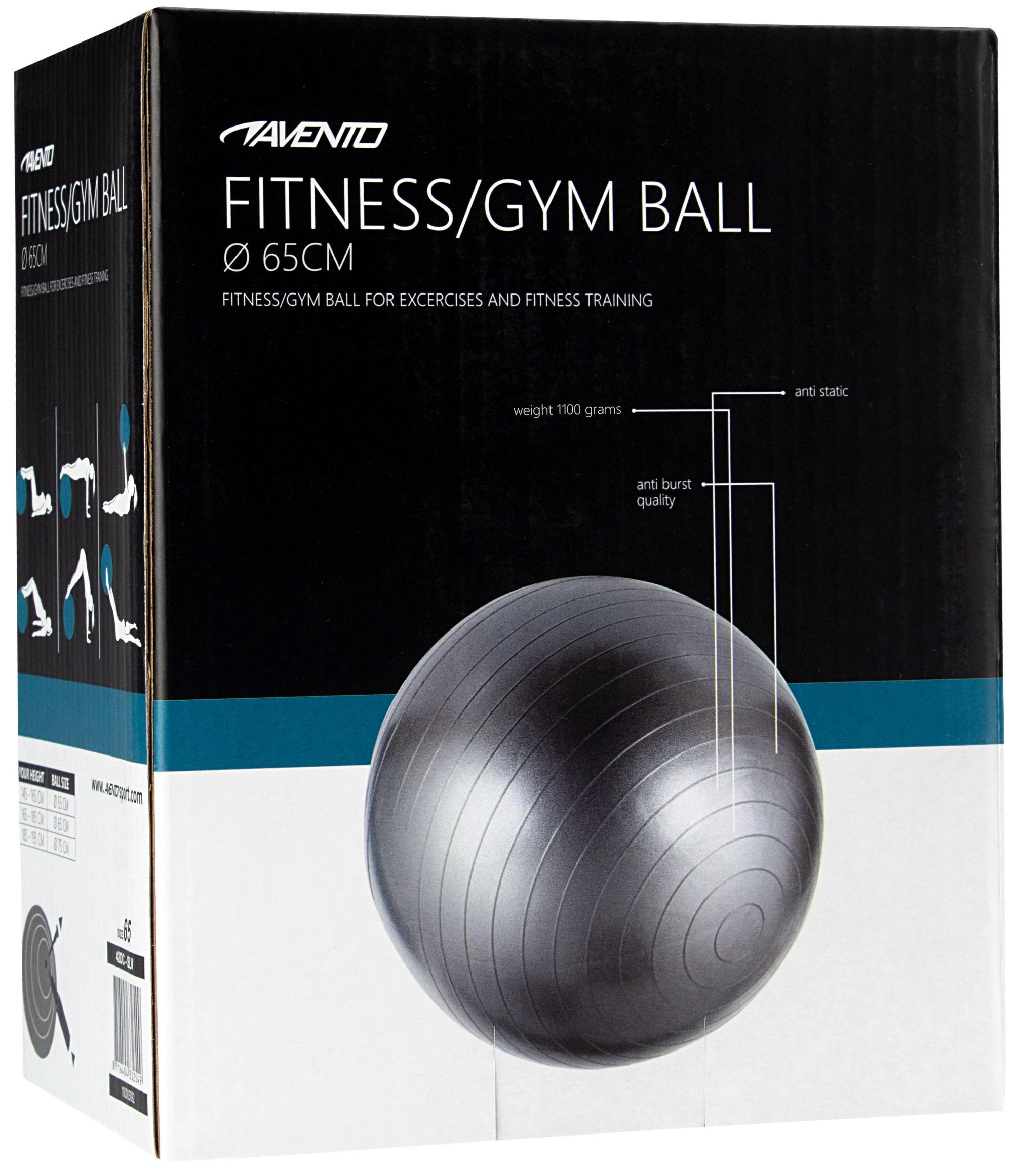 Gimnast. kamuolys AVENTO 42OB 65cm Sidabrinis