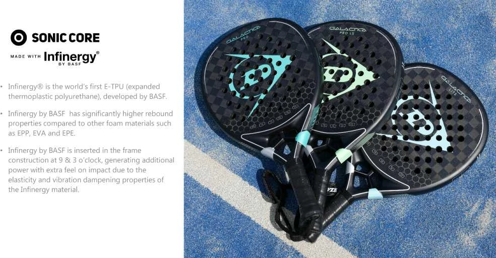 Padel raketė DUNLOP GALACTICA PRO 16K 370g