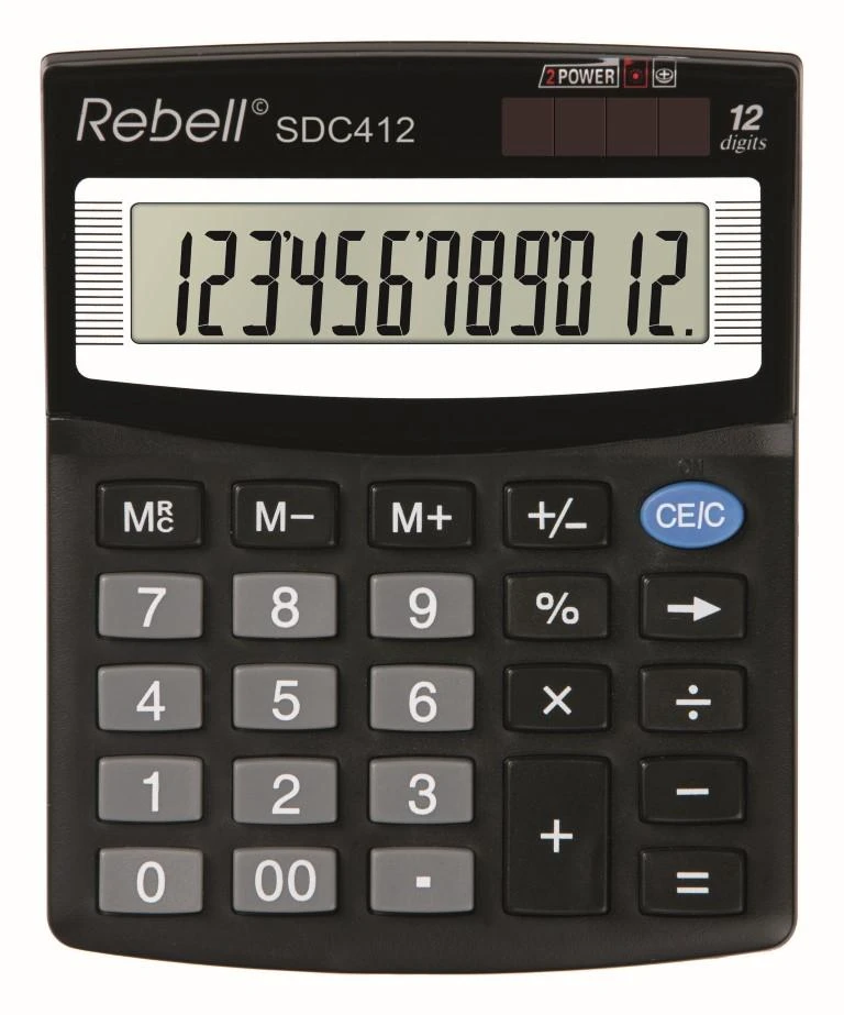 Rebell SDC412 skaičiuotuvas su 12 skaitmenų ekranu
