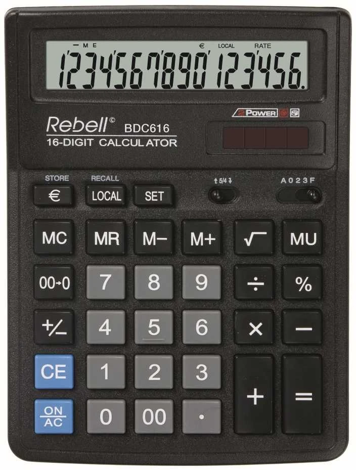 Stalinis skaičiuotuvas Rebell BDC616 su 16 skaitmenų ekranu
