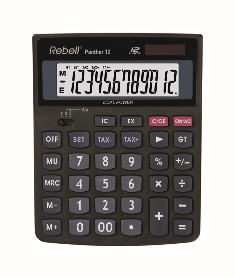 Rebell PANTHER 12 skaičiuotuvas su 12 skaitmenų LCD ekranu
