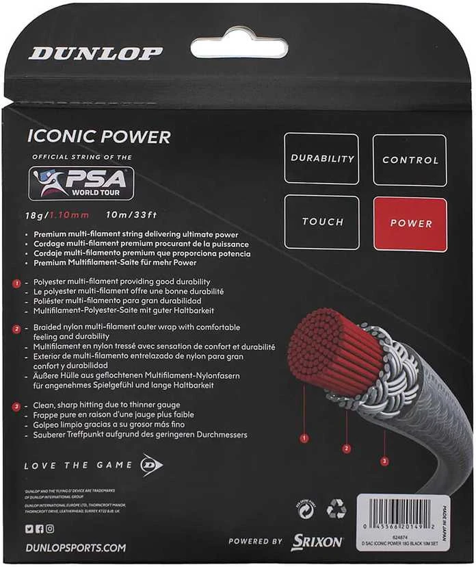 Stygos skvošui ICONIC POWER 18g/1,10mm 10m