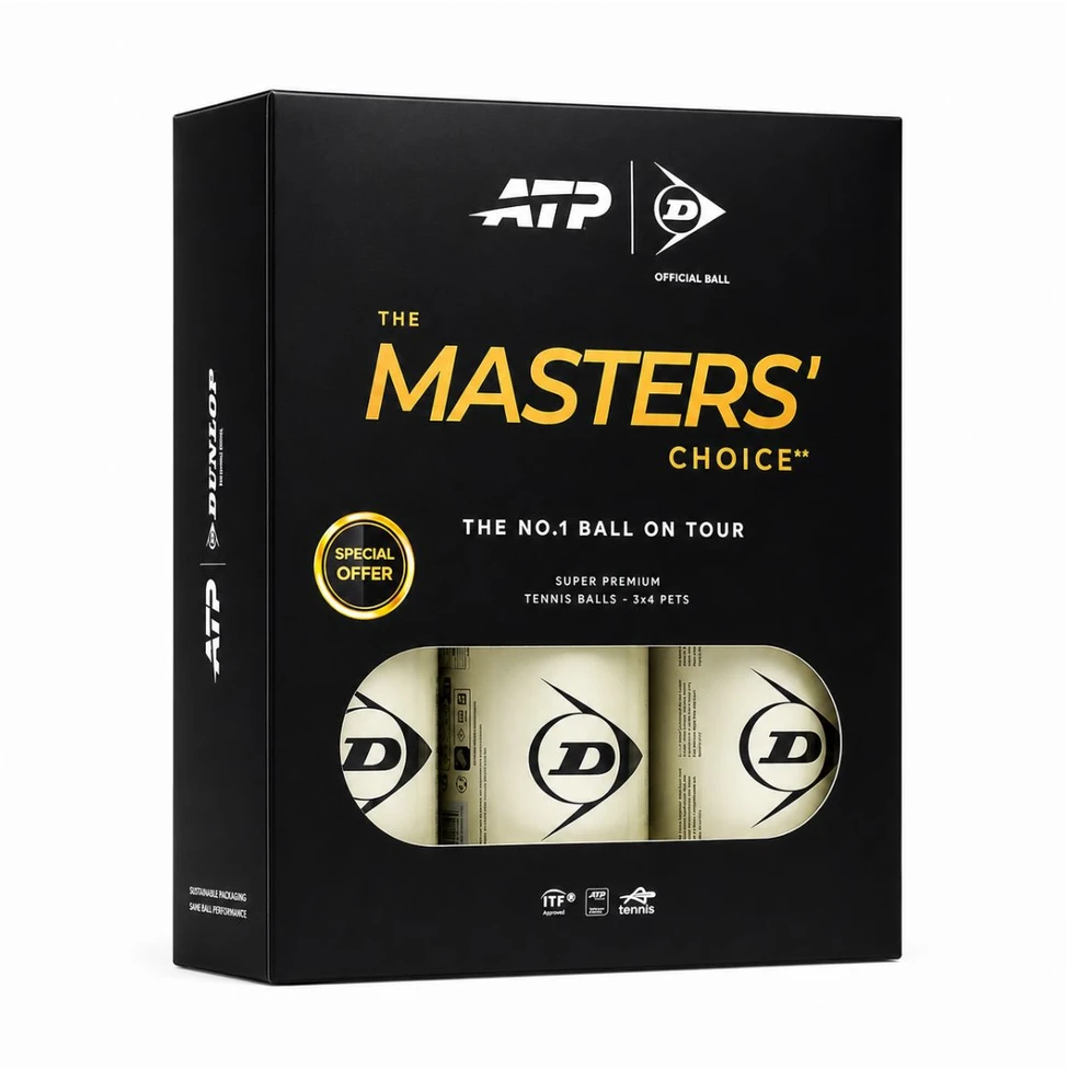 Teniso kamuol. DUNLOP ATP TOUR MASTERS 3x4PET