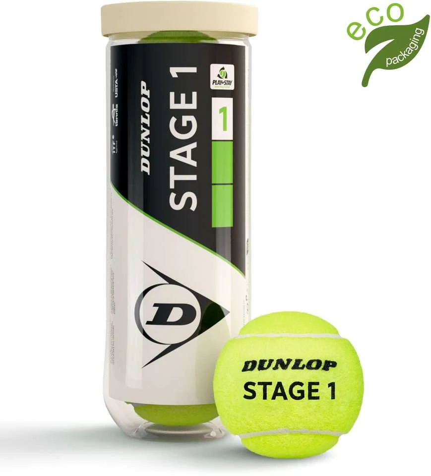 Teniso kamuol. DUNLOP STAGE 1 Žalias 3PET ITF