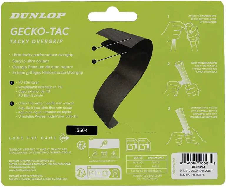 Teniso raketės virš. apvija GECKO-TAC ATP 3vnt. juodas