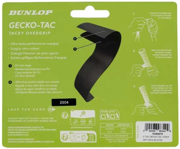 Teniso raketės virš. apvija GECKO-TAC ATP 3vnt. baltas