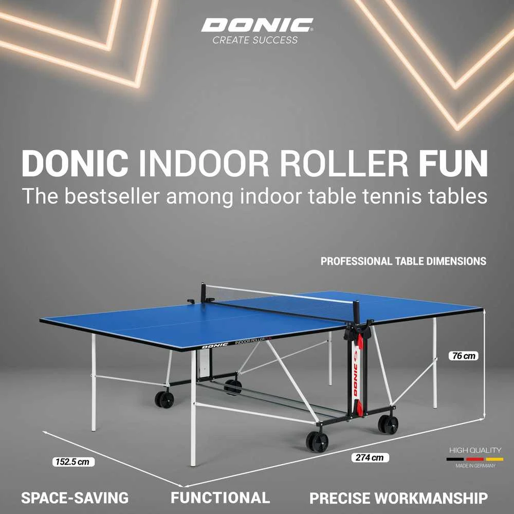 Mėlyna Teniso stalas indoor 19mm DONIC Roller Fun Mėlyna