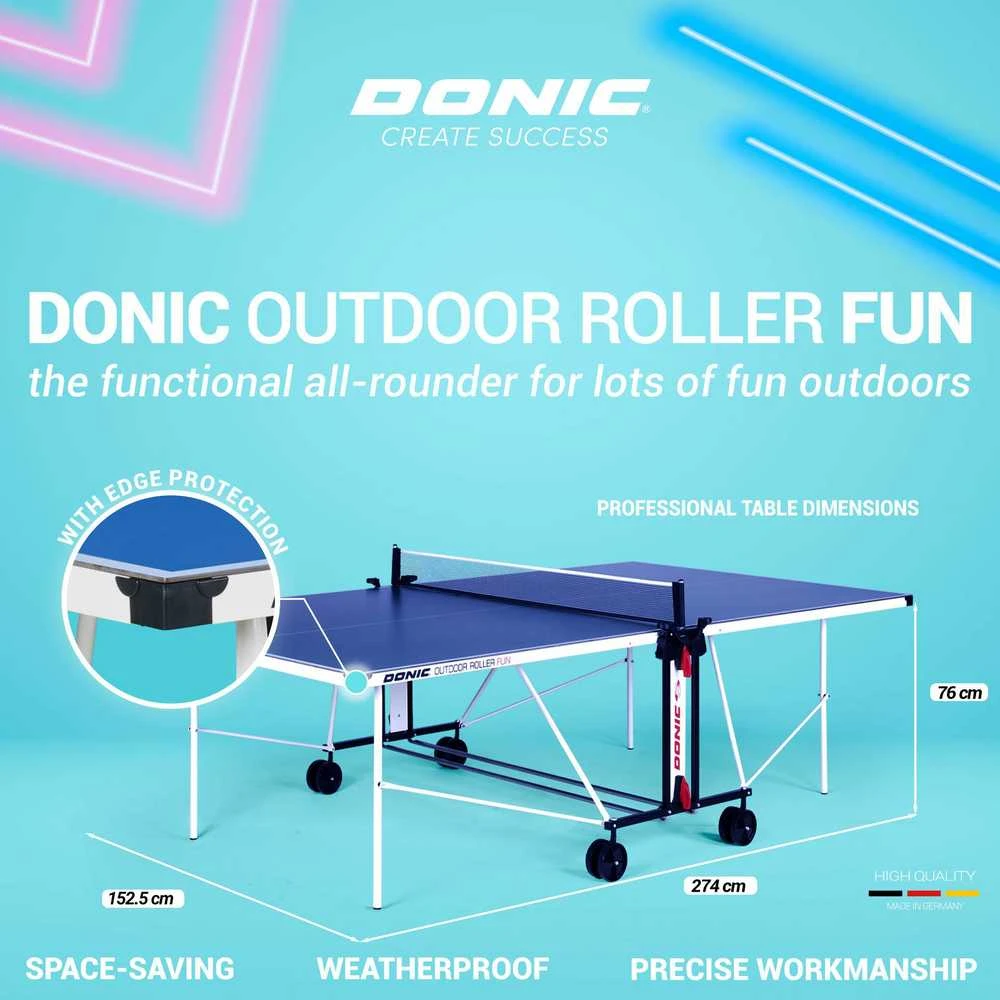 Teniso stalas outdoor 4mm DONIC Roller Fun Mėlyna (Nemokamas pristatymas) (Nemokamas pristatymas)
