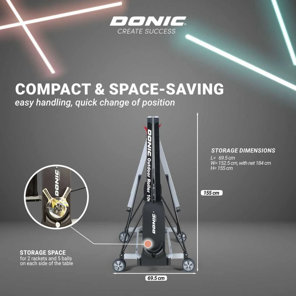 Teniso stalas outdoor 6mm DONIC Roller 1000 Mėlyna (Nemokamas pristatymas) (Nemokamas pristatymas)