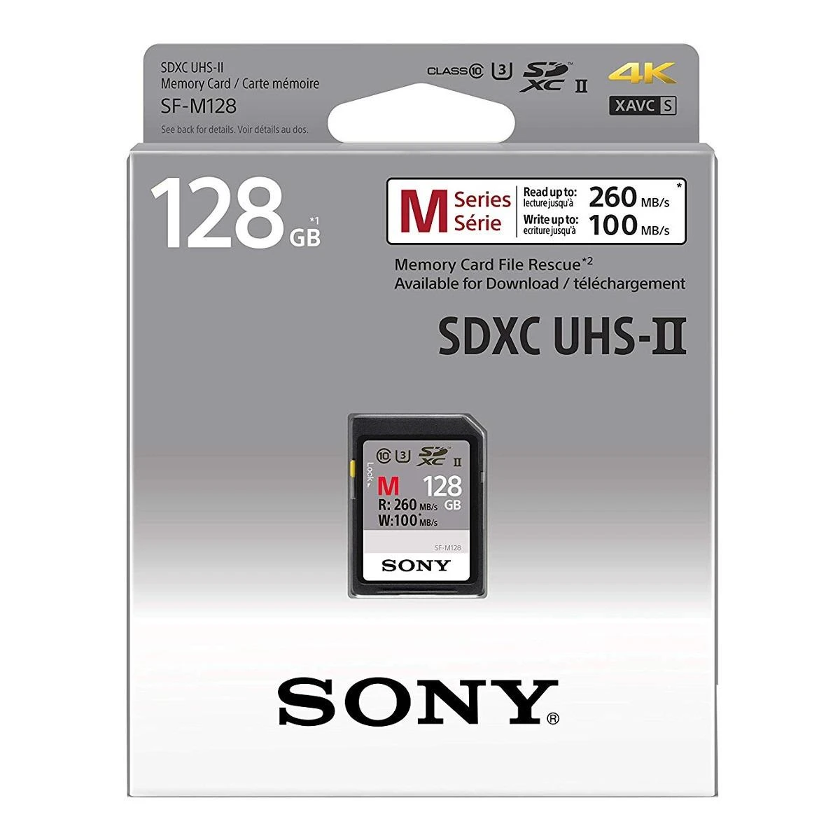 Sony 128GB SDXC atminties kortelė pakuotėje