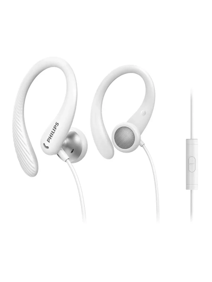 Į ausis dedamos sportinės ausinės su mikrofonu Philips TAA1105WT/00, Baltos