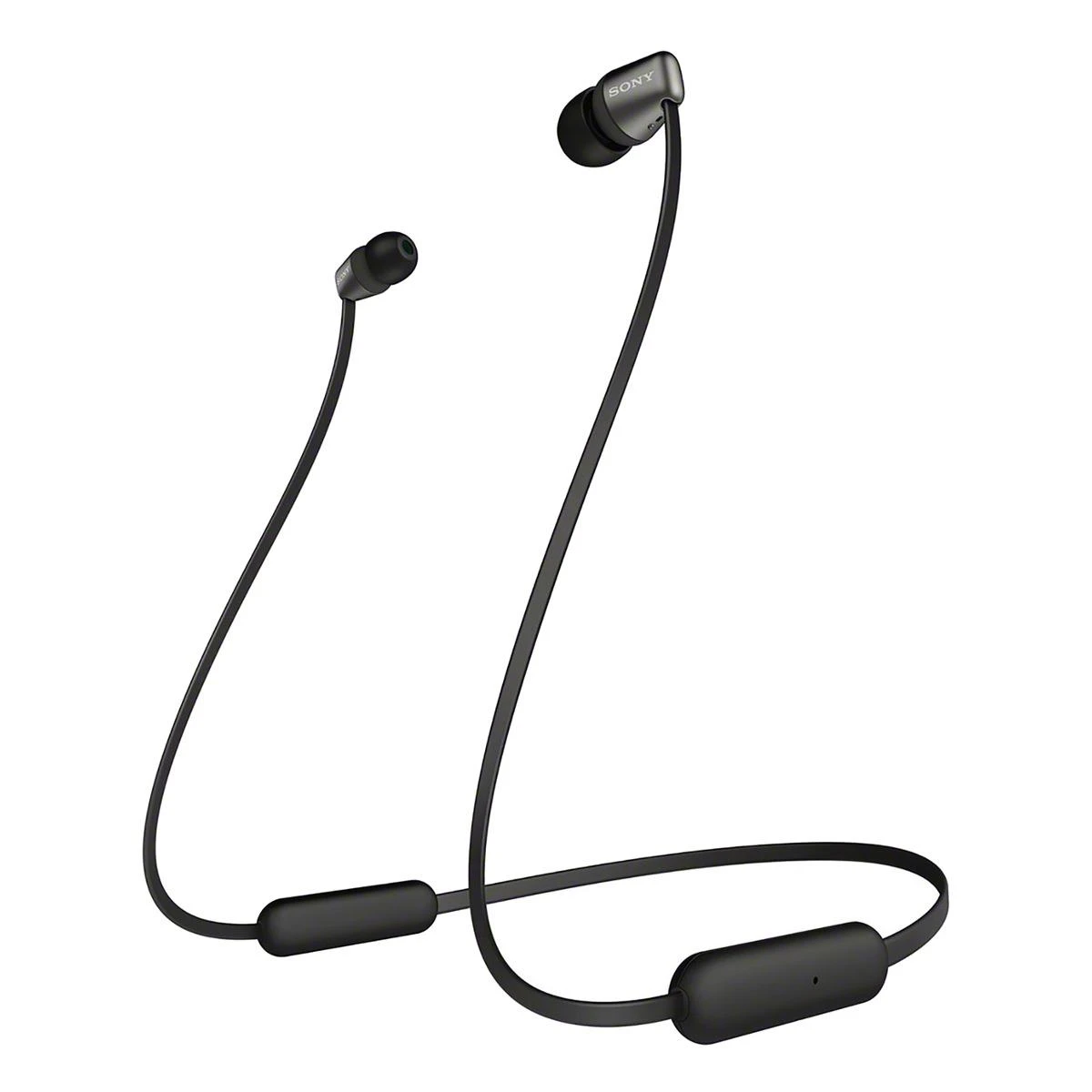 Belaidės į ausį įdedamos ausinės Sony WI-C310B su mikrofonu, Juodos