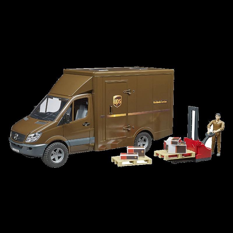 Logistiko sunkvežimis su keltuvu Bruder Mack Granite UPS