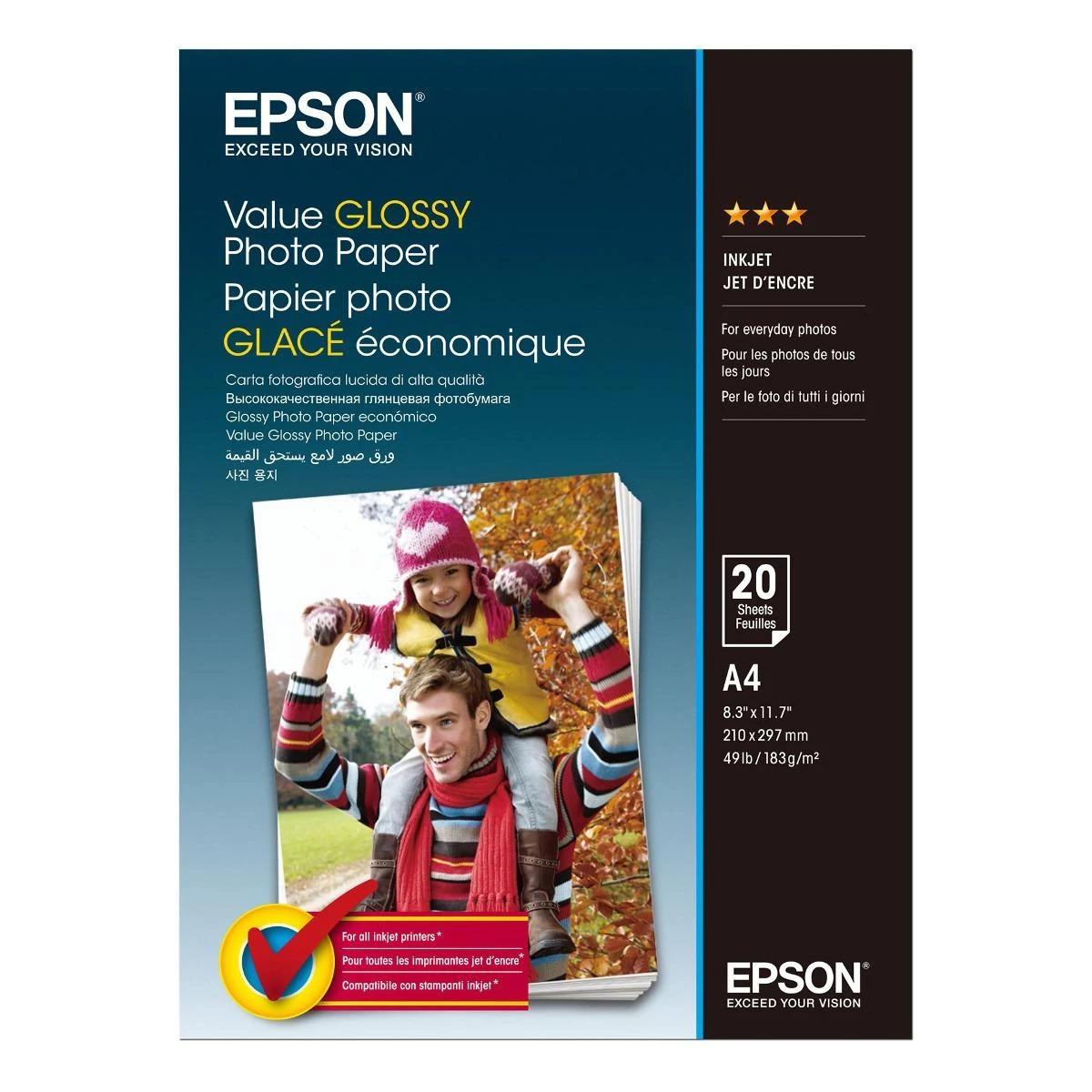 Epson Value Glossy Photo Paper fotopopierius Blizgus A4