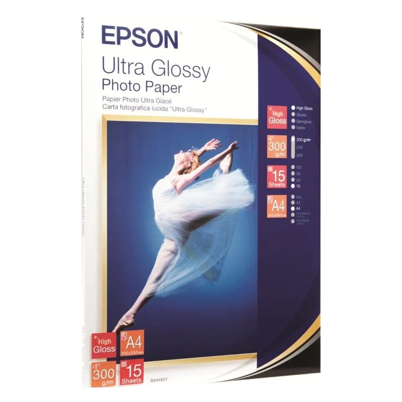 „Epson“ itin blizgus fotopopierius, 15 lapų, 300g/m2, A4 formato