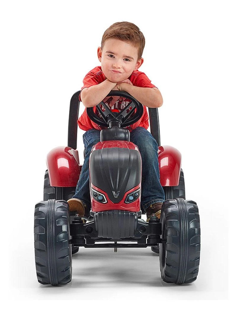 FALK Raudonasis Valtra S4 pedalinis traktorius su priekaba nuo 3 metų amžiaus
