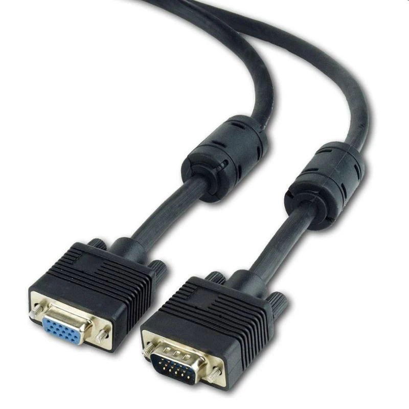 Gembird „Cablexpert Premium VGA HD15M/HD15M“ dvigubai ekranuotas su 2 ferito šerdimis, 15M kabelis, Juodas | Cablexpert
