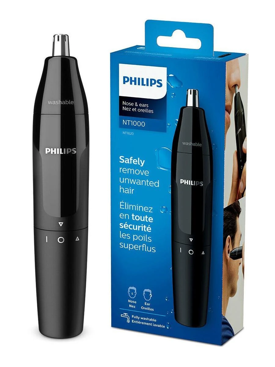 1000 serijos PHILIPS Nosies ir ausų plaukų kirptuvas NT1620/15, Juodas