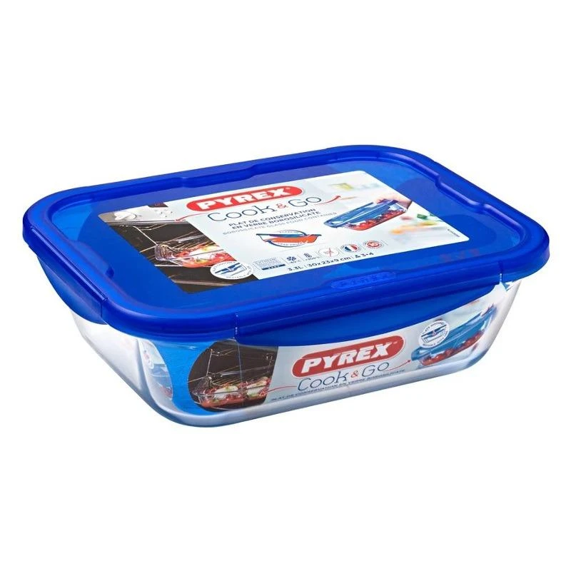 Karščiui atsparus konteineris su dangteliu Cook & Eiti 25,6 x 19,4 cm 1,7 l PYREX