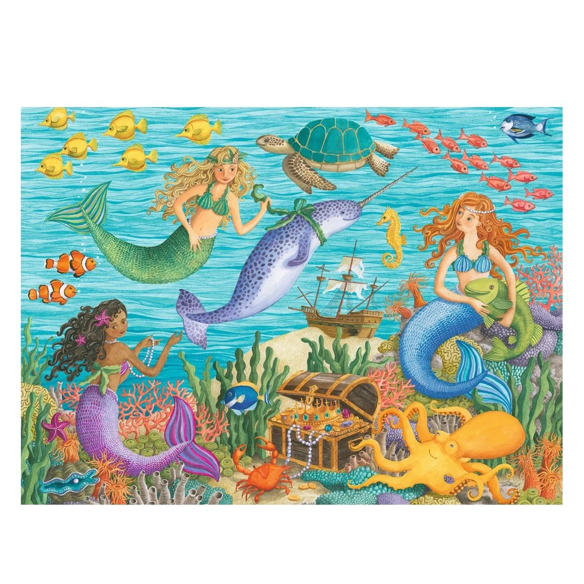 Puzzle 100 Narwhals Friends - RAVENSBURGER dėlionė