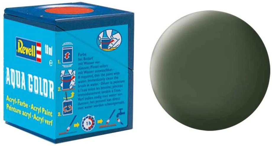 Revell Aqua Color, Bronze Green, Matt, RAL 6031, 18ml, 65, modelis