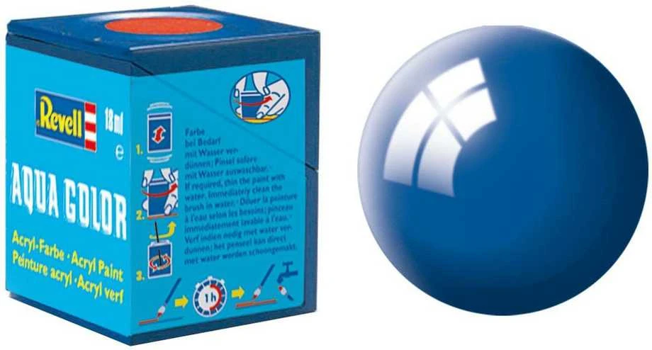 Revell dažai akriliniai aqua color mėlyni blizgantys