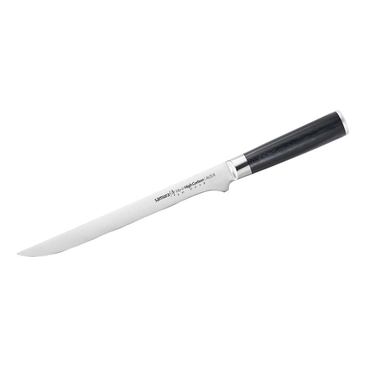 Samura MO-V Super ilgas filė peilis mėsai ir žuviai 218 mm Premium rankena AUS-8 59 HRC