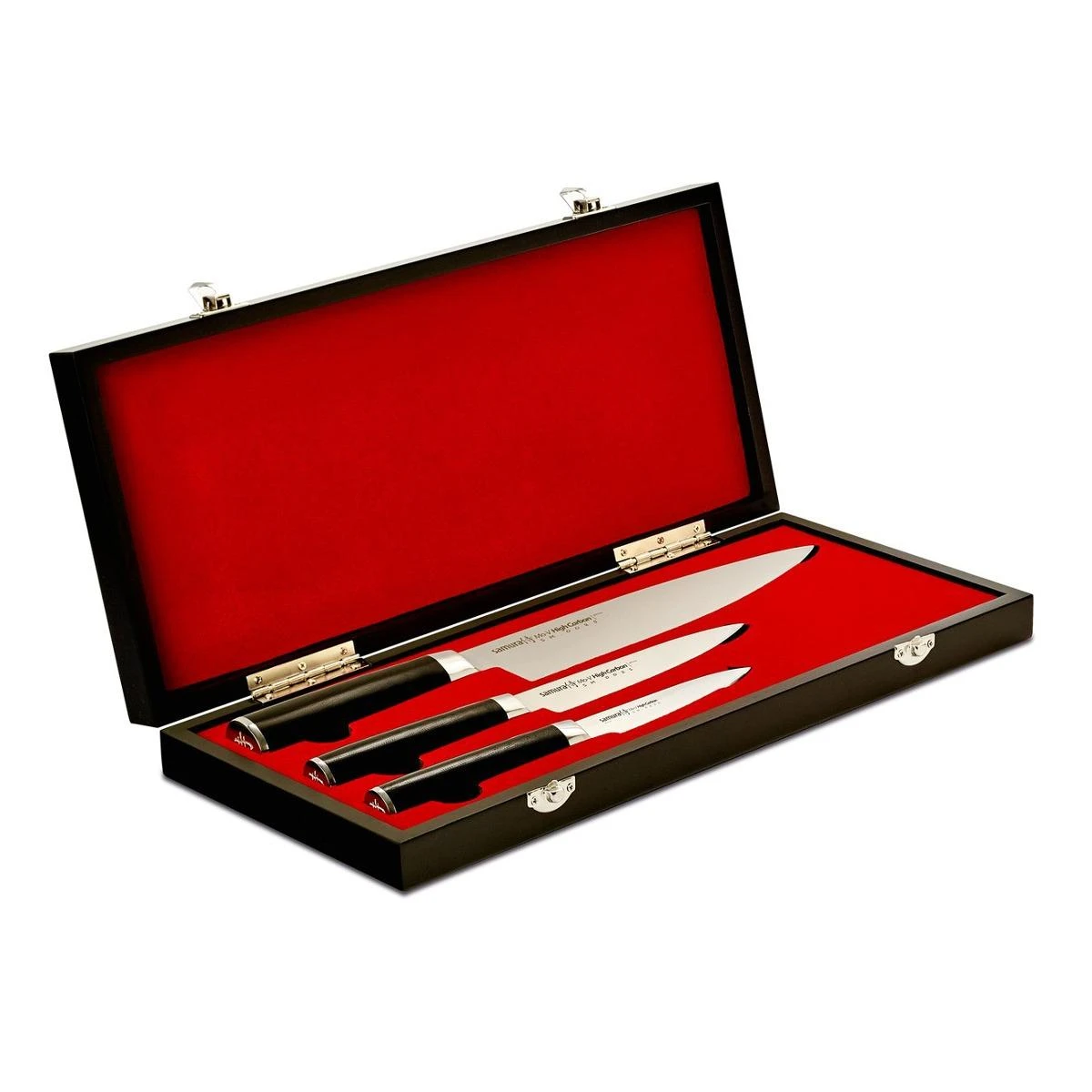 Samura MO-V rinkinys 3vnt. peiliai Pjovimas 90mm / Naudingumas 125mm / Virėjos 200mm iš AUS 8 Japoniškas plienas 59 HRC