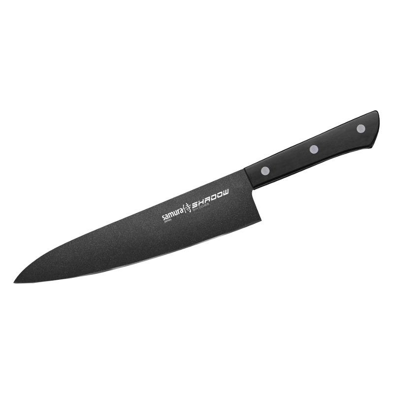 Samura SHADOW Universalus šefo peilis su juoda nepridegančia danga 8,2"/208mm iš AUS 8 japoniško plieno 59 HRC