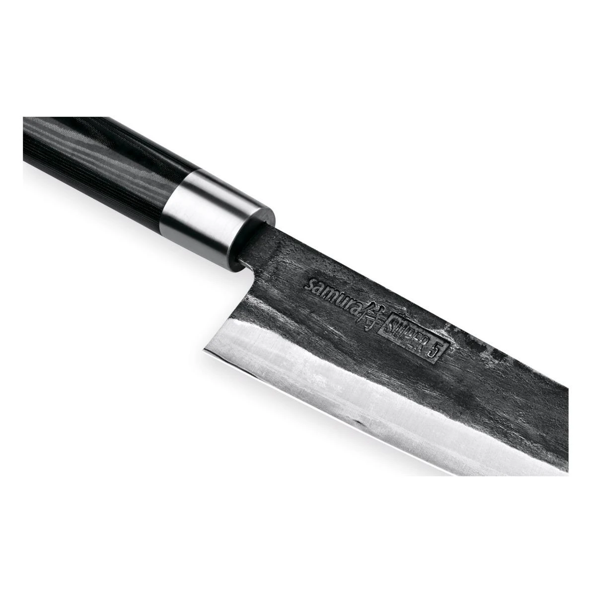 Samura SUPER 5 Universalus virtuvinis peilis Santoku 7,2"/182 mm iš AUS 10 Damasko plieno 60 HRC (5 sluoksniai)