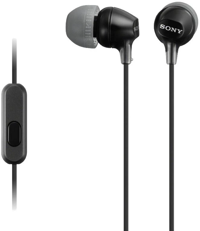 Sony MDR-EX15APB juodos ausinės su mikrofonu