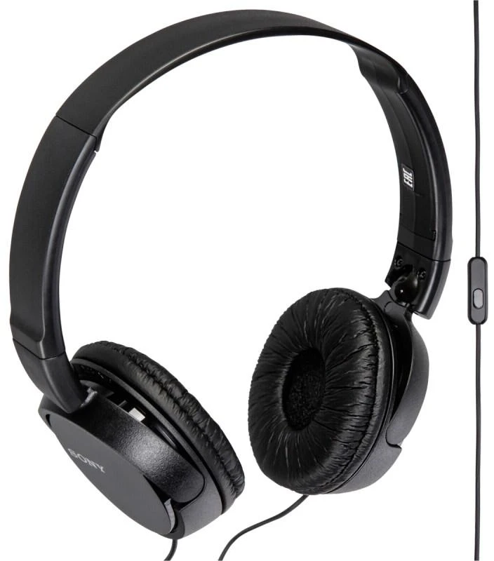 Sony MDR-ZX110AP juodos ausinės su išoriniu valdymo pulteliu